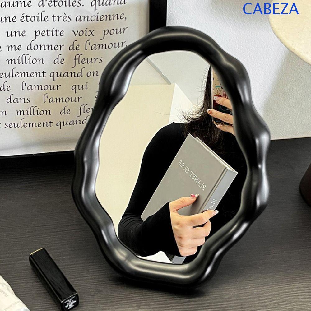 CABEZA กระจกยืนไม่สม่ําเสมอ, INS หรูหราเดสก์ท็อปกระจกแต่งหน้า,แฟชั่นพับ Electroplate ใช้เมฆกระจกโต๊ะเครื่องแป้งห้องนั่งเล่น