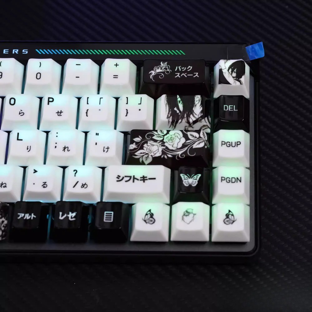 Chainsaw Man Reze Keycaps PBT 120 คีย์โปรไฟล์เชอร์รี่หยก Texture Keycaps Wooting Aula F75 Dye Sublim