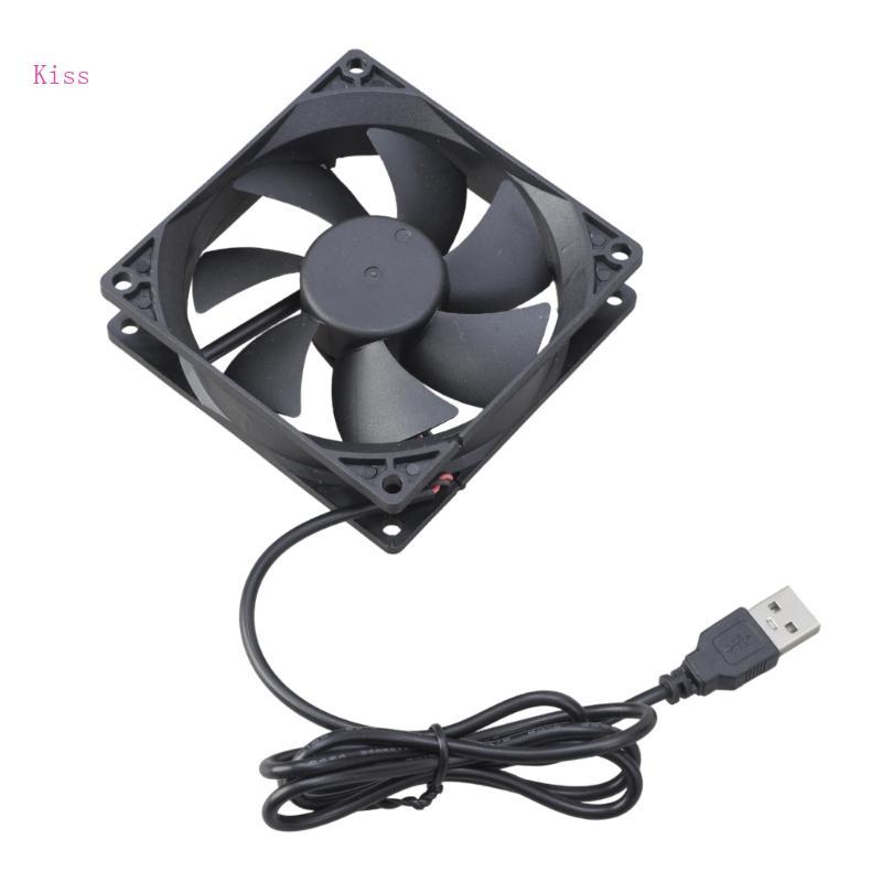 Kiss 92MM พัดลมระบายความร้อนไร้แปรงถ่าน 5V USB Low Noise Cooling Case Fan Replacement Part