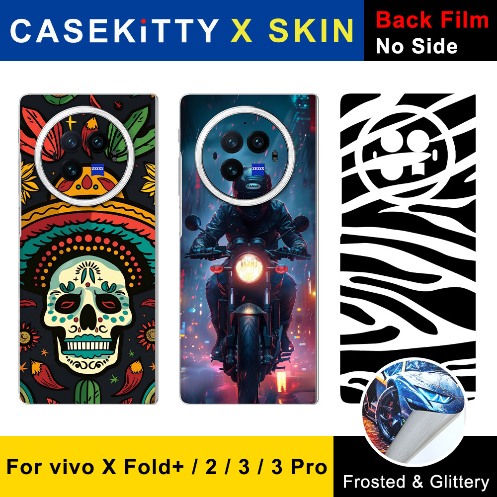 Zafeerskin CASEKiTTY Skin สําหรับ vivo X พับ 3 Pro สติกเกอร์พับ 3 กลับฟิล์มพับ 2 Plus ป้องกัน Decal 
