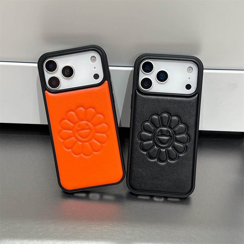 For IPhone 13 14 15 16 17 Pro Max Protective Case GD Sunflower Leather Cover Casing Shell