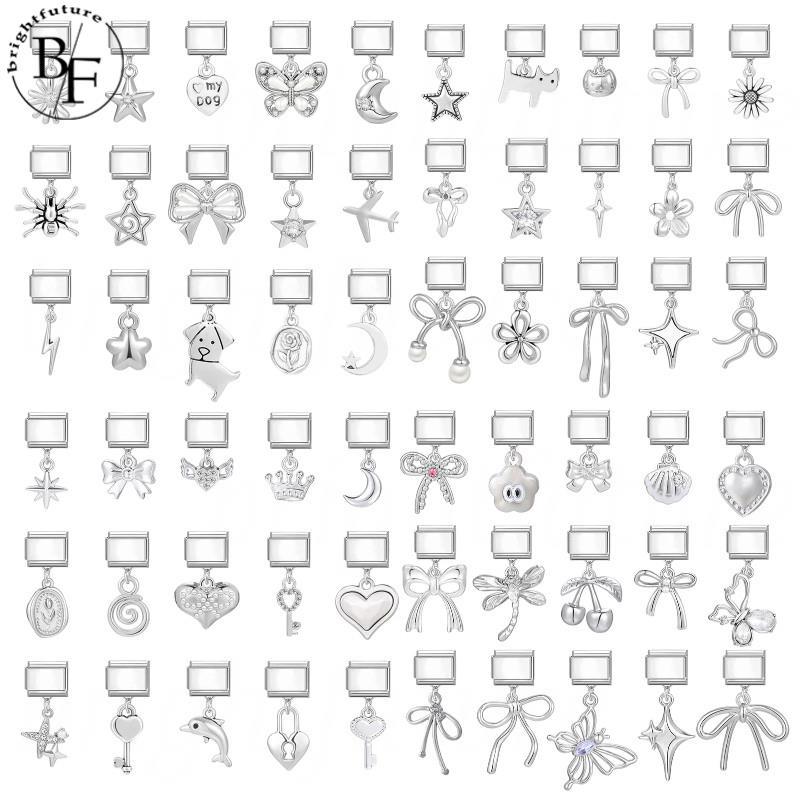 จี้เหล็กสไตล์อิตาเลียน Charm สแตนเลสสำหรับสร้อยข้อมือ DIY เครื่องประดับ retro ปรับแต่งได้