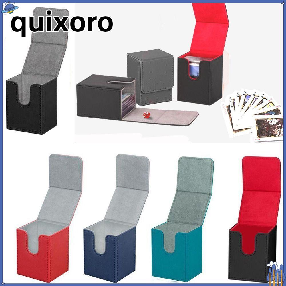 QUIXORO เกม MTG Trading Card Holder, PU Storage Deck Box, Collection Box Protectors Collectible Game Organizer คอนเทนเนอร์เด็ก