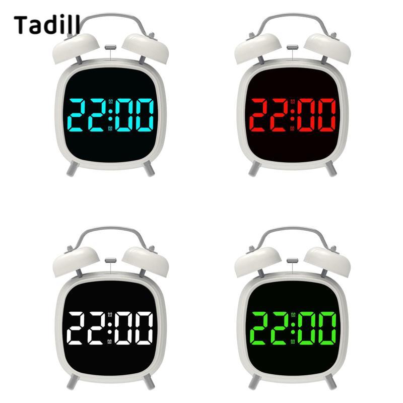 [negjsg] อิเล็กทรอนิกส์ LED นาฬิกาปลุกดิจิตอลตกแต่งบ้าน Loud Bell นาฬิกาตั้งโต๊ะสําหรับห้องเด็กหอพักห้องนอนห้องนั่งเล่นในร่ม