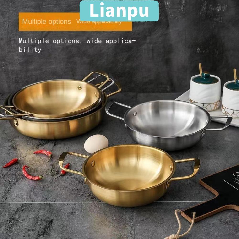 LIANPU ทําอาหารที่บ้านพร้อมที่จับเครื่องครัวหม้อแห้ง Paella Pan