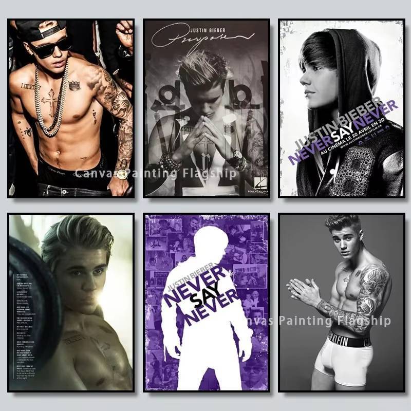 Justin Bieber Pop นักร้อง HD ผ้าใบ Wall Art บ้านห้องนอนห้องนั่งเล่น Decor แฟนของขวัญ – โปรปัง