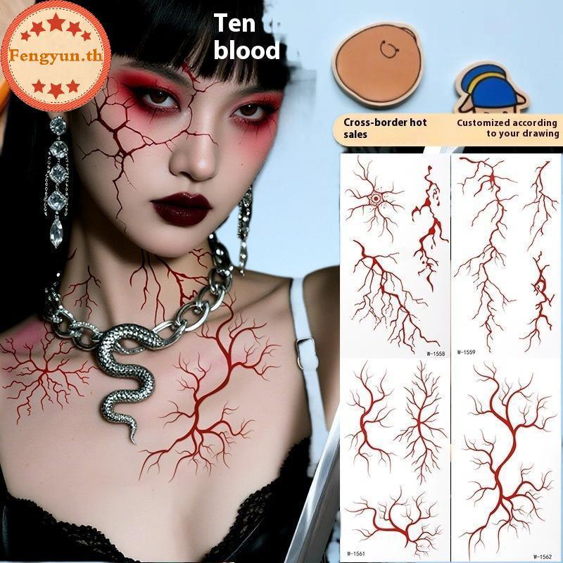 แผ่นแต่งหน้าฮาโลวีน.fake blood สีแดงกันน้ำสำหรับใบหน้าและร่างกาย เสริมความสนุกในเทศกาลบ่อยNight