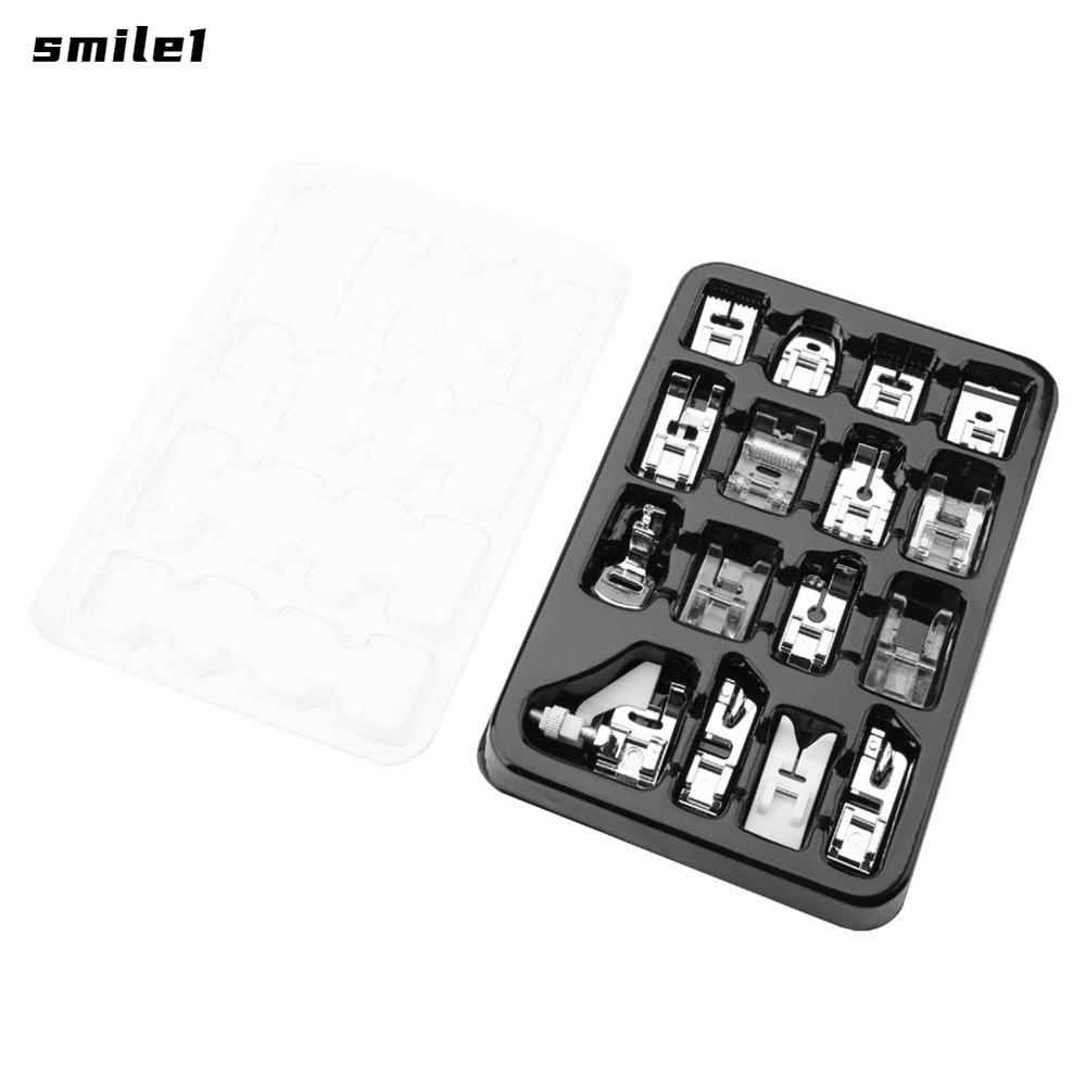 SMILE 16PCS Presser Feet Set, Metal Snap On Design Professional Presser Feet,กล่องพลาสติกบรรจุภัณฑ์ก