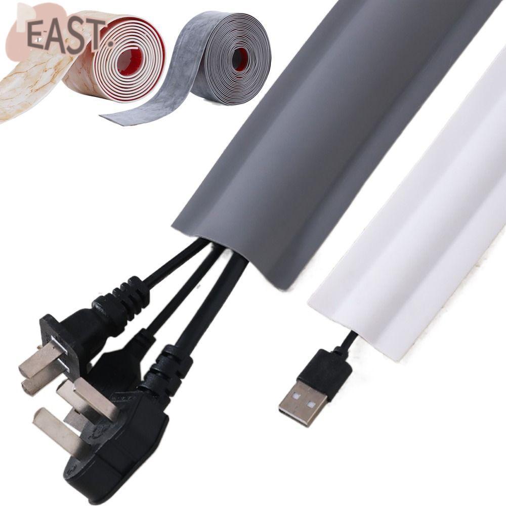 EASTS TV Cord Hider, DIY ตกแต่งสาย PVC คอนซีลเลอร์, 2024 Mould proof กันน้ํา Paintable ไฟฟ้าลวดสล็อต