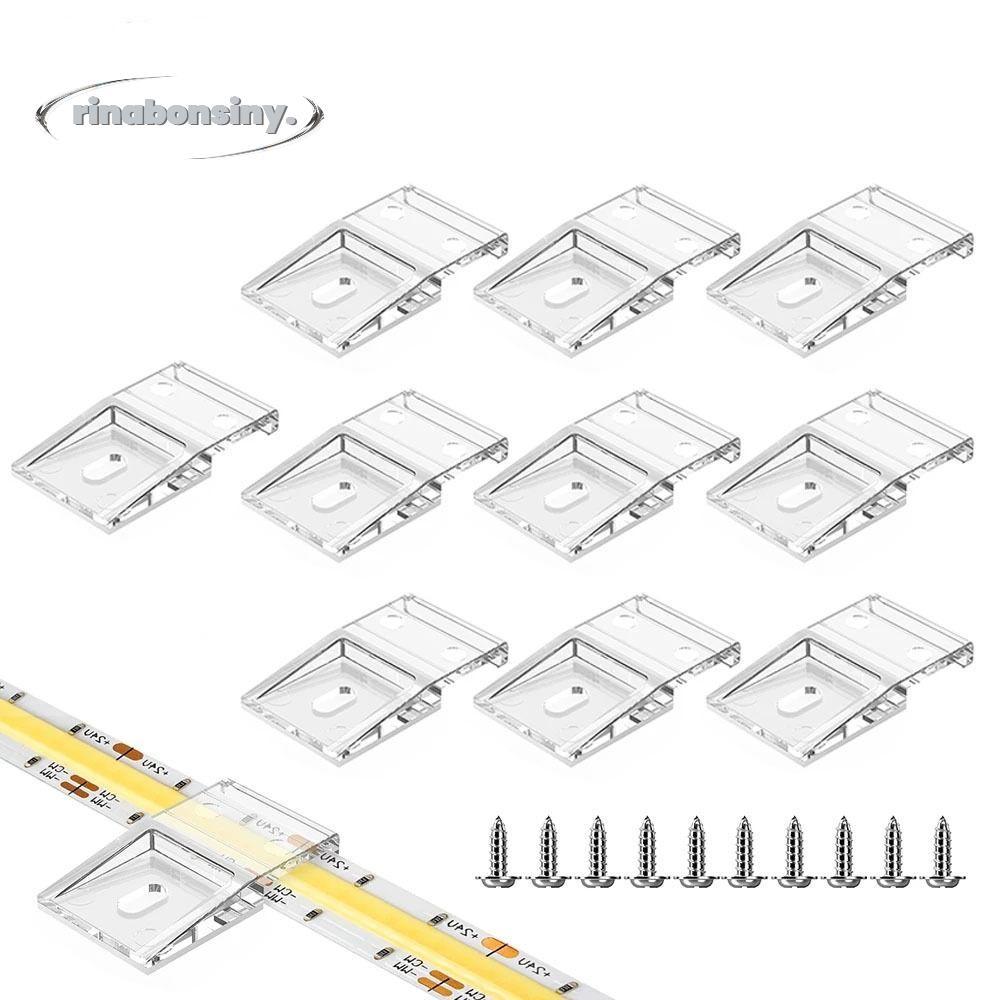 RINABONSINY คลิปพร้อมสกรู, FCOB COB SK6812 RGBW WS2812B WS2811 10 มม.PCB LED Light Strip CLAMP คุณภา