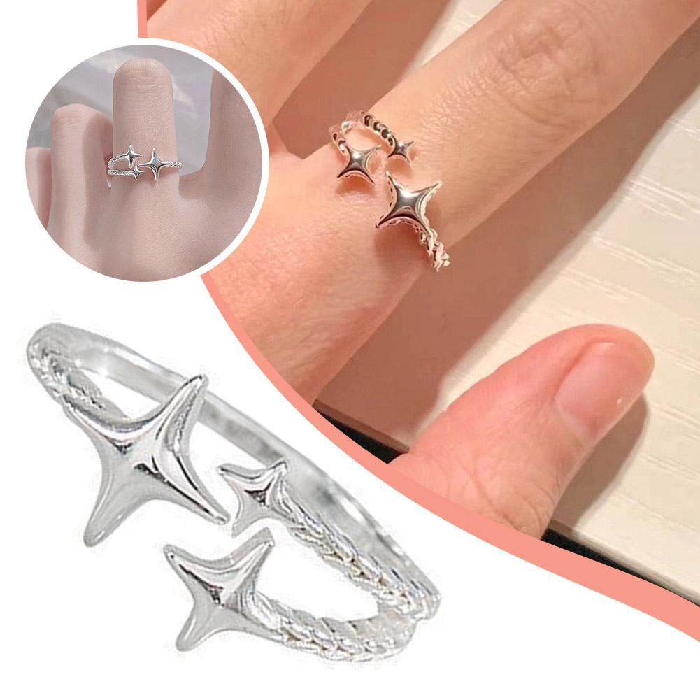 Star Ring แหวนแมนชั่นเปิดแบบปรับได้ของผู้หญิง แหวน Chill Out H0T6