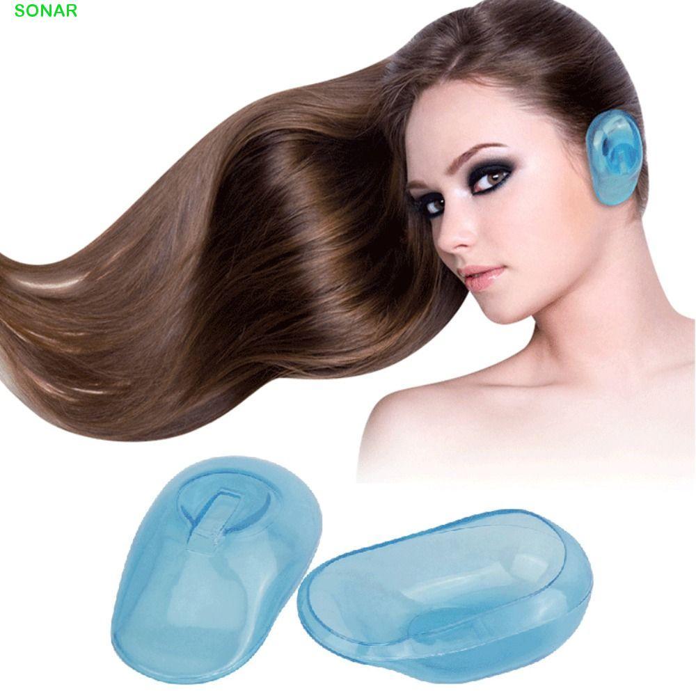 ที่ครอบหูซิลิโคน 2 ชิ้น สีฟ้า กันน้ำสำหรับการทำผมและใช้อาบได้