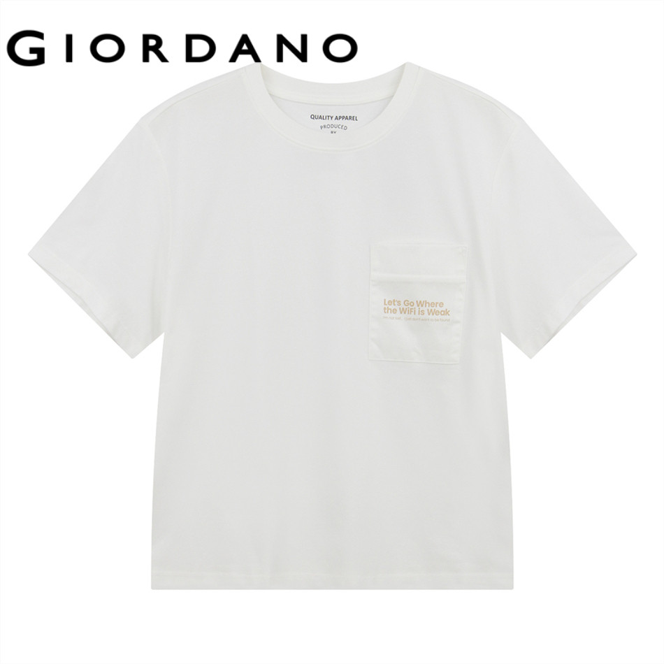 GIORDANO เสื้อยืดผู้หญิง Women's Cotton Boyfriend Tee (Sorona) 05325256