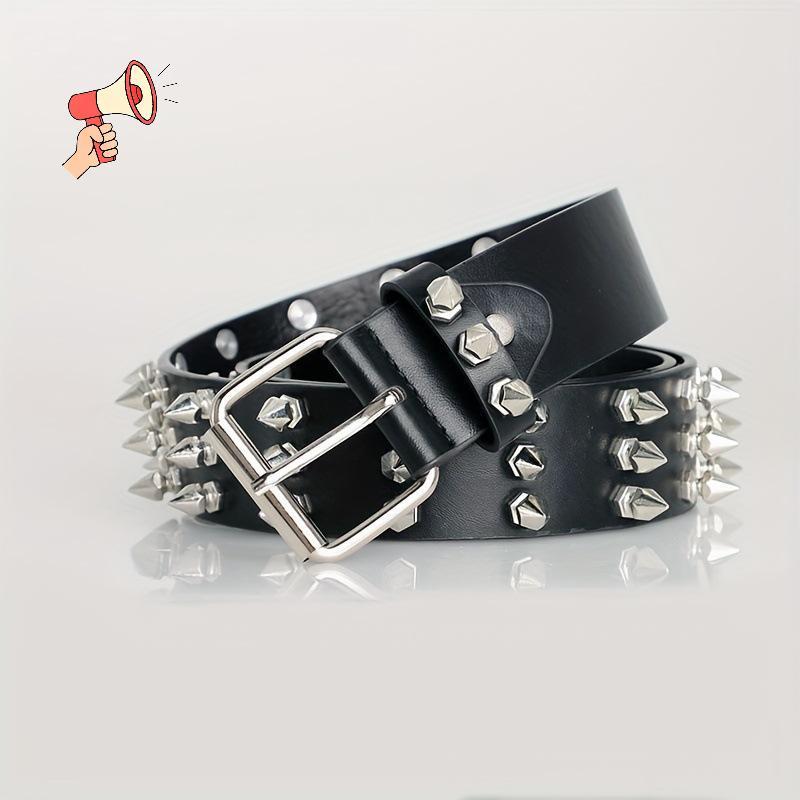 เข็มขัดสไตล์Gothic&Punk วัสดุPu สำหรับกางเกงยีนส์ Y2K [MZ]