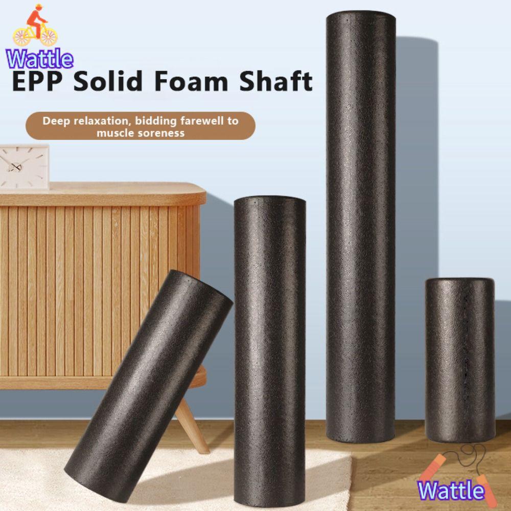 WATTLE EPP ลูกกลิ้งโฟมโยคะ, เพลาโฟมแข็งโฟมความหนาแน่นสูงคอลัมน์โยคะ, สีดําเรียบง่ายแบบพกพาลูกกลิ้งโฟ