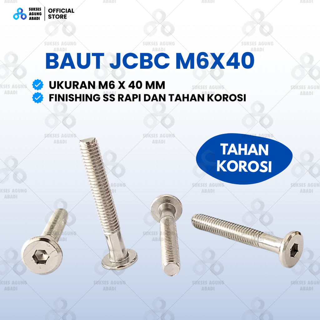 JCBC Bolt M6x40 / M 6 x 40 / Knock Down / Knockdown / เฟอร์นิเจอร์ SS