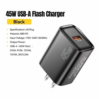 Essager 45W PD USB-A Fast Charger รองรับ Super Charging QC3.0 Wall Charger สําหรับ Android Samsung Xiaomi B12 A04