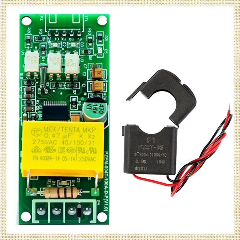 [1ejafnkblh.ph] อะไหล่ทดแทนอุปกรณ์เสริม 100A PZEM 004T Wattmeter + เปิด CT Kwh เมตรโวลต์ Amp Current
