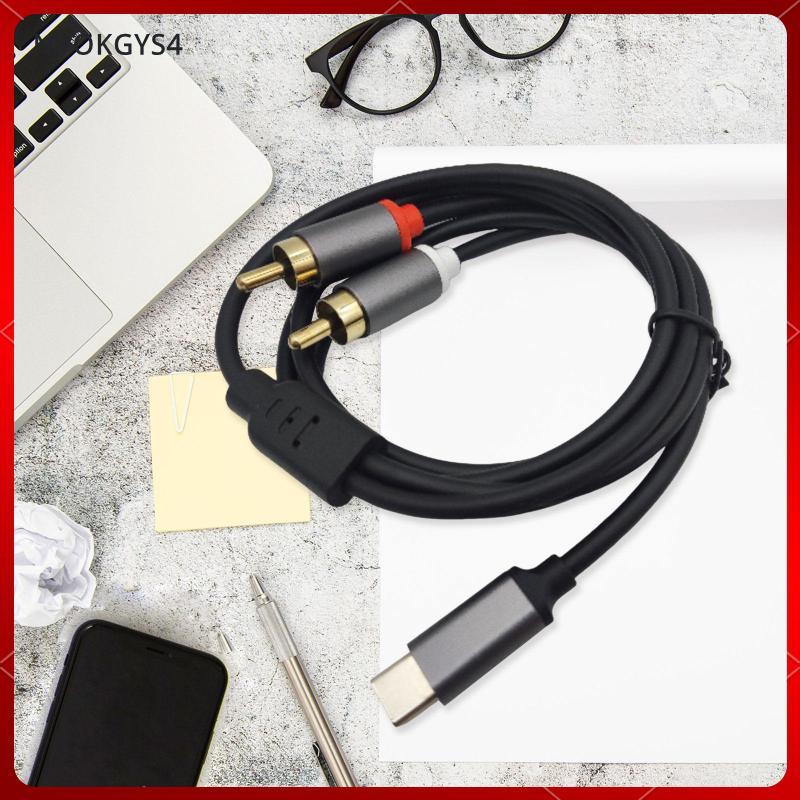 [nvokgys4] Type-c to Double RCA Male Cable Audio AUX Adapter Cable Connection Line AUX Aux Aux Aux A