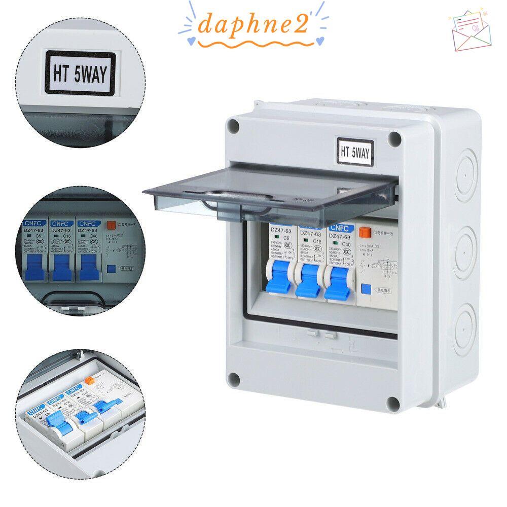 DAPHNES Garage Consumer Unit กันน้ํา IP54 พร้อมกล่องฟิวส์ RCD และ 2x MCB