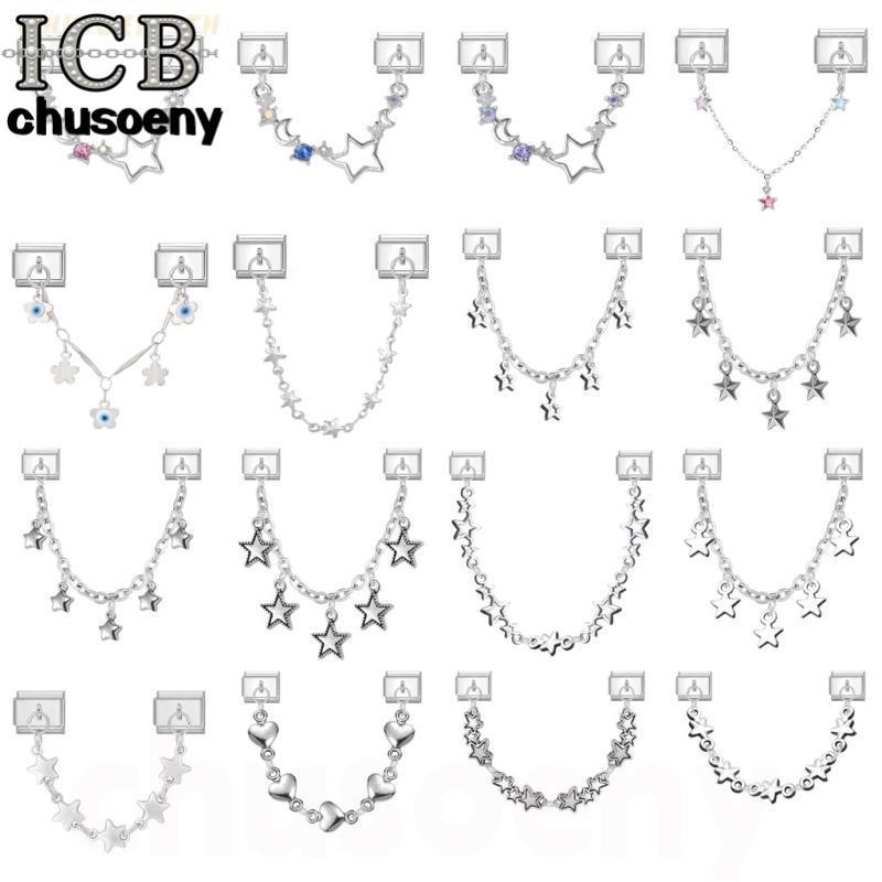 (สไตล์เสน่ห์) เพชรสีม่วงอิตาลีเสน่ห์สร้อยข้อมือพอดี9มิลลิเมตรสร้อยข้อมือสแตนเลส ทําเอง เครื่องประดับทําอุปกรณ์บุคลิกภาพโมดูลสร้อยข้อมือเครื่องประดั