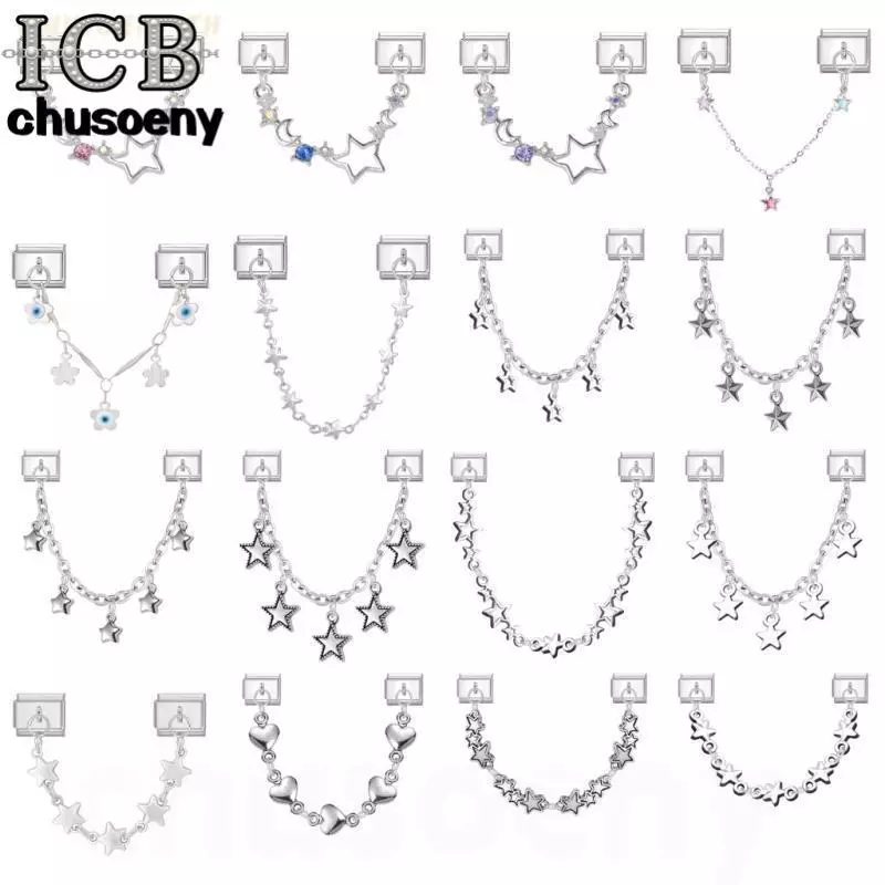 (สไตล์เสน่ห์) เพชรสีม่วงอิตาลีเสน่ห์สร้อยข้อมือพอดี9มิลลิเมตรสร้อยข้อมือสแตนเลส ทําเอง เครื่องประดับทําอุปกรณ์บุคลิกภาพโมดูลสร้อยข้อมือเครื่องประดั