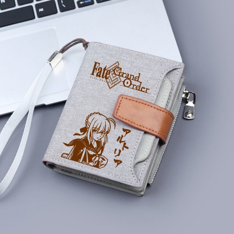 FATE สินค้า SABER SABER Joanne fgo อะนิเมะนักเรียน Edition กระเป๋าสตางค์ผู้ชายกระเป๋าใส่เหรียญแบบพกพ