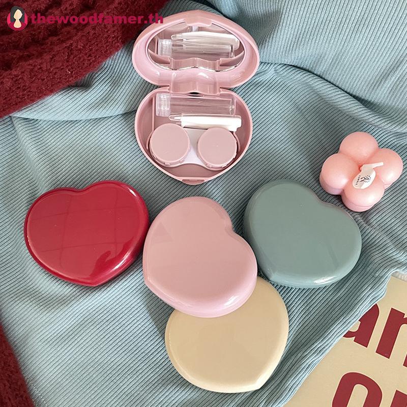 Well Cute Candy Colored Contact Lens Case Mirror Companion Box Travel Easy Carry Storage TH