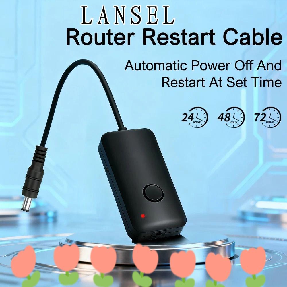 LANSEL1 WiFi Timer, Automatic Restart Universal Router Rebooter, Plug and Play ปรับได้ 24/48//72 ชั่