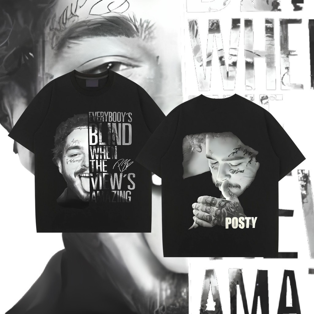 เสื้อ ราคา ถูก Post Malone เสื้อยืด เสื้อผู้ชาย สไตล์ฮิปฮอป Oversize เสื้อยืด ผู้หญิง และ ผู้ชาย เสื้อ ยืด มินิมอล