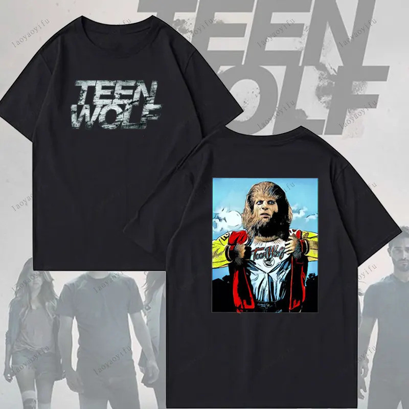 เสื้อยืดลายพิมพ์แฟชั่น Teen Wolf สไตล์ฮาราจูกุ Y2k ยุค 90s เสื้อยืดคอกลมแขนสั้นสำหรับผู้หญิงและผู้ชา