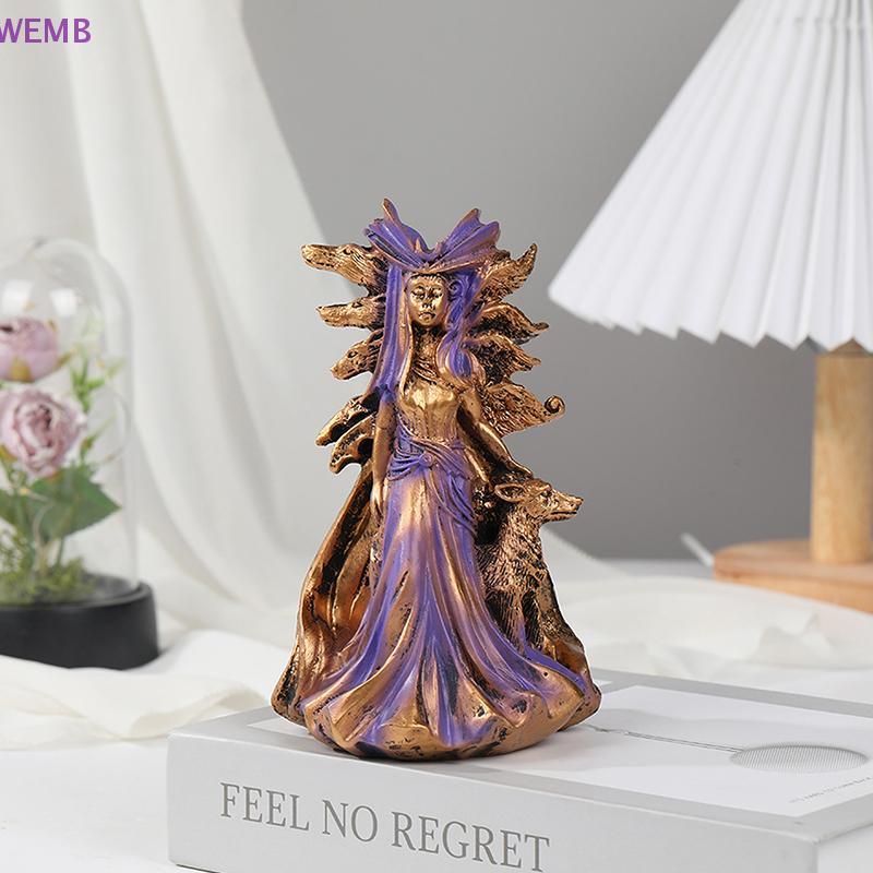 WEMB Hecate Greek Goddess Of Magic With Her Hounds รูปปั้นFigurine Modern Art เรซิ่นแม่มด Hound ประต
