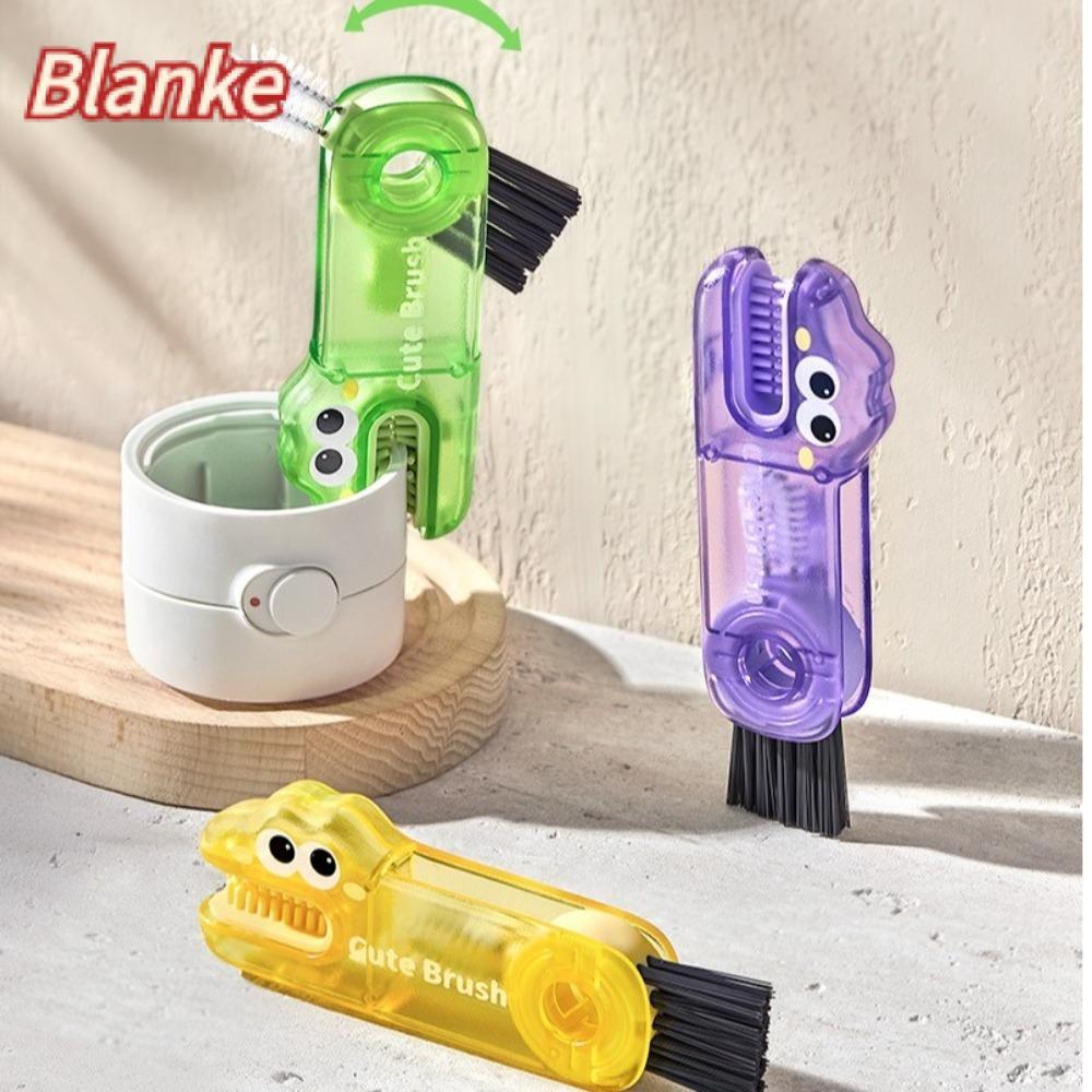 BLANKE แปรงทําความสะอาดฝาถ้วย 3 In 1, แปรงทําความสะอาดรอยแยกมัลติฟังก์ชั่น 3in1, ทําความสะอาดแปรงฟาง