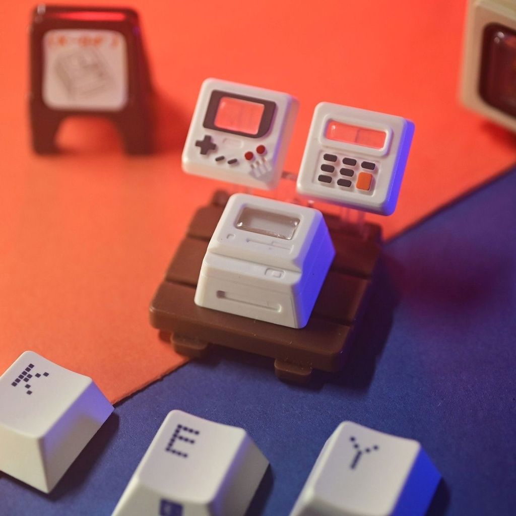 K-04 ที่ไม่ซ้ํากันสร้างสรรค์ MAC Apple MAC พีระมิด Retro ที่ถอดออกได้โปร่งแสง Keycap คีย์บอร์ดเครื่อ