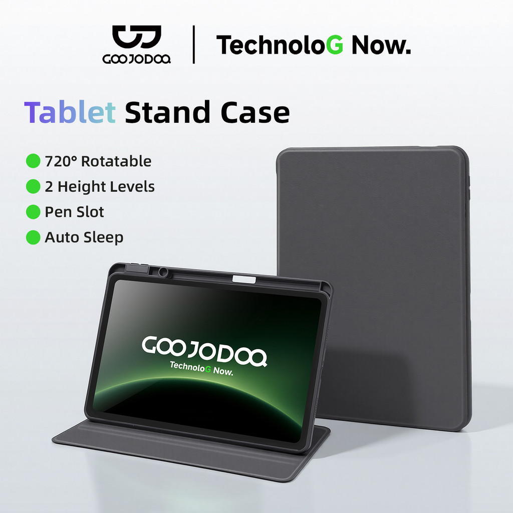 GOOJODOQ เคสแท็บเล็ตสําหรับ Xiaomi 5/5pro 6/6pro 7/7pro/8 ความสูงสองระดับ 720°นอนอัตโนมัติแบบหมุนได้