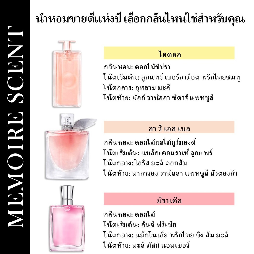 【พร้อมส่ง✈️】แท้💯% Miracle & La Vie Est Belle & Idôle EDP 2ml/5ml/10ml น้ำหอมผู้หญิง น้ำหอมแบบพกพา