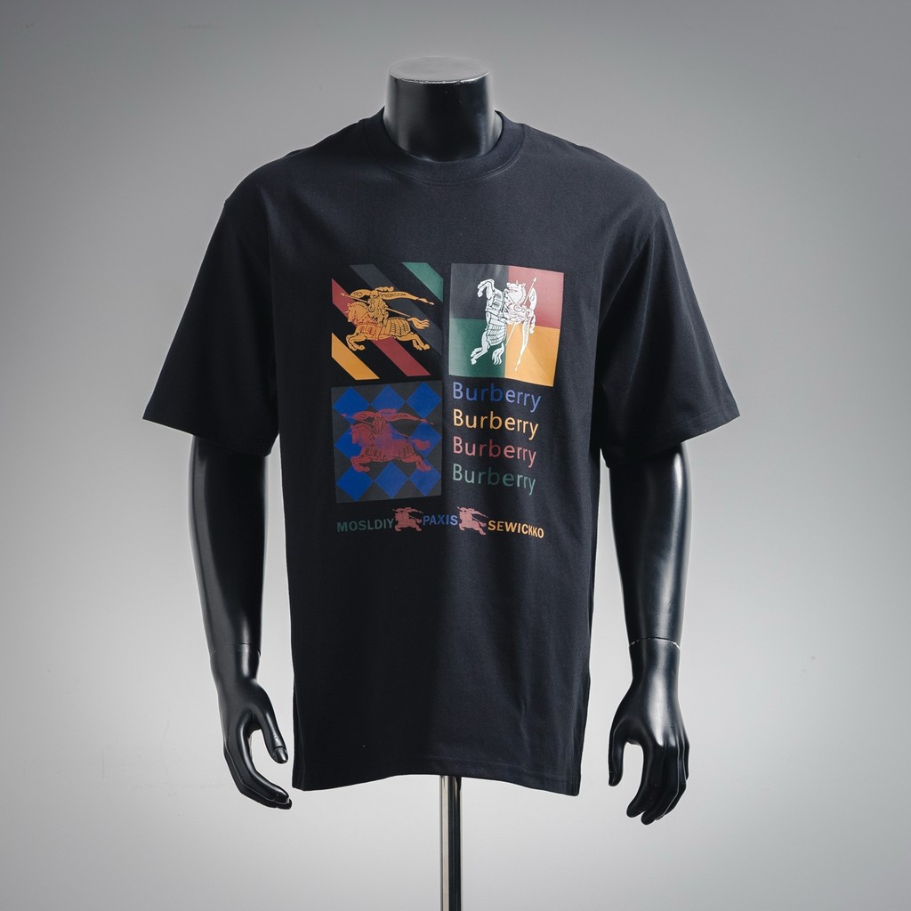 Burbe * rry2026 Star Early Spring เสื้อยืดแขนสั้นสไตล์ใหม่ชายหญิงคู่สไตล์ด้านในด้านหน้าไหล่สไตล์กีฬา