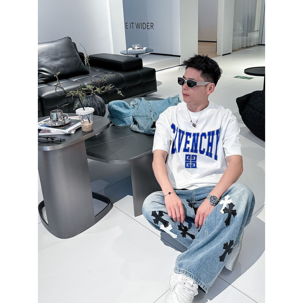 GIVENCHY/GIVENCHY 2026 ต้นฤดูใบไม้ผลิสไตล์ใหม่เสื้อยืดแขนสั้นผู้ชายผู้หญิงคู่สไตล์แฟชั่น Original De