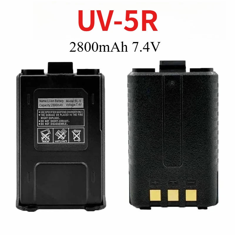 ใช้งานร่วมกับ Baofeng UV-5R 2800mAh 7.4V แบตเตอรี่ Li-on สําหรับ UV5R วิทยุอุปกรณ์เสริม UV 5R Walkie