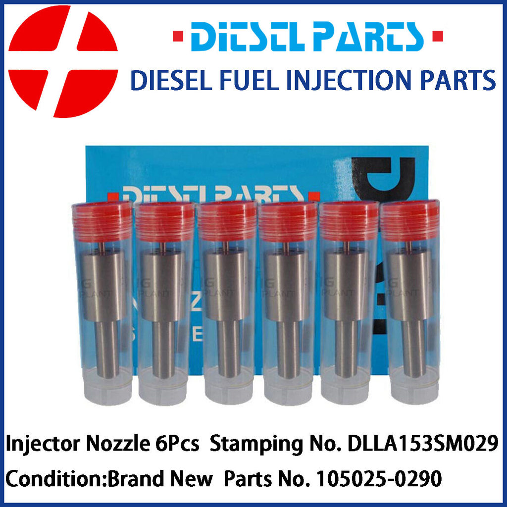6 ชิ้นเครื่องยนต์ดีเซลหัวฉีดน้ํามันเชื้อเพลิงหัวฉีด DLLA153SM029 105025-0290 หัวฉีดชิ้นส่วนอัตโนมัติ