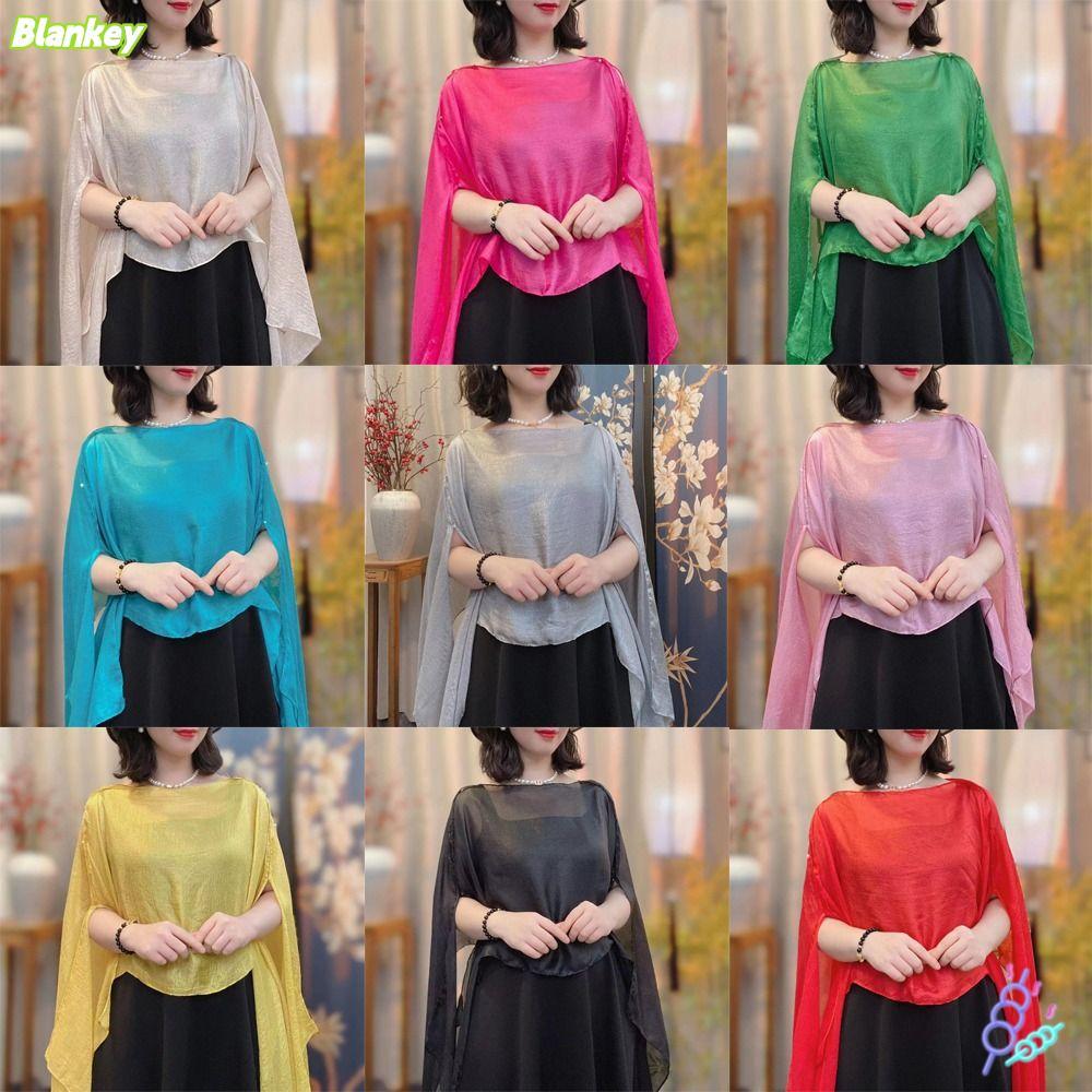 CAPE พรมساء.BLANKEFX สีขาวบริสุทธิ์, เสื้อคลุมไหล่ชีฟองสำหรับผู้หญิง