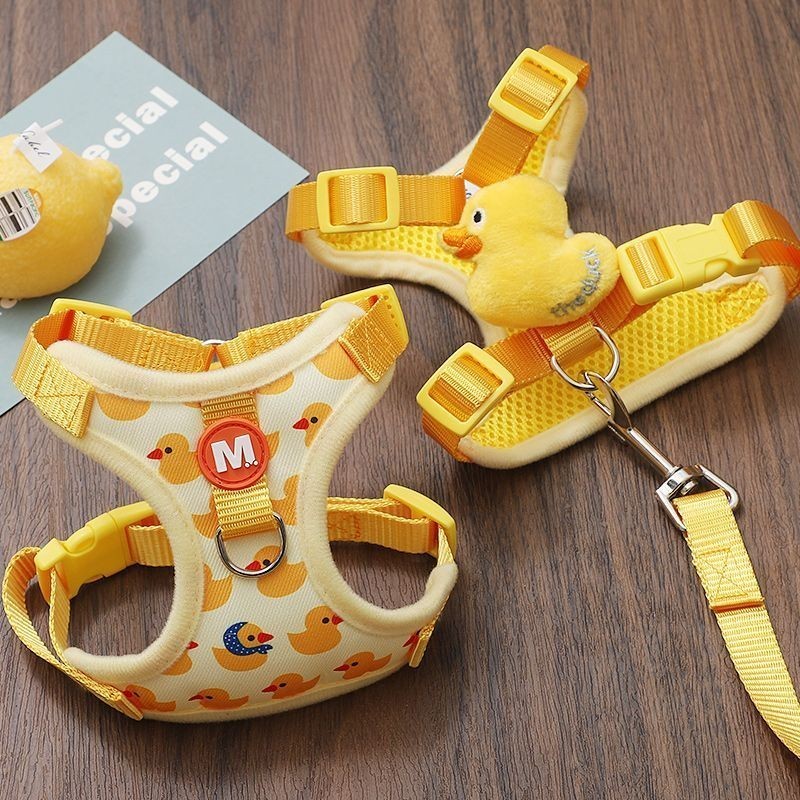 Leash Cat High-value Anti-breakaway Outing Dedicated Little Yellow Duck Leash Vest Adjustable Cat Wa