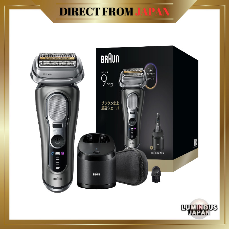 Braun Electric Shaver Series 9 PRO+ Rechargeable Razor for Men 9655CCE Shaver Unit with 6-in-1 Clean