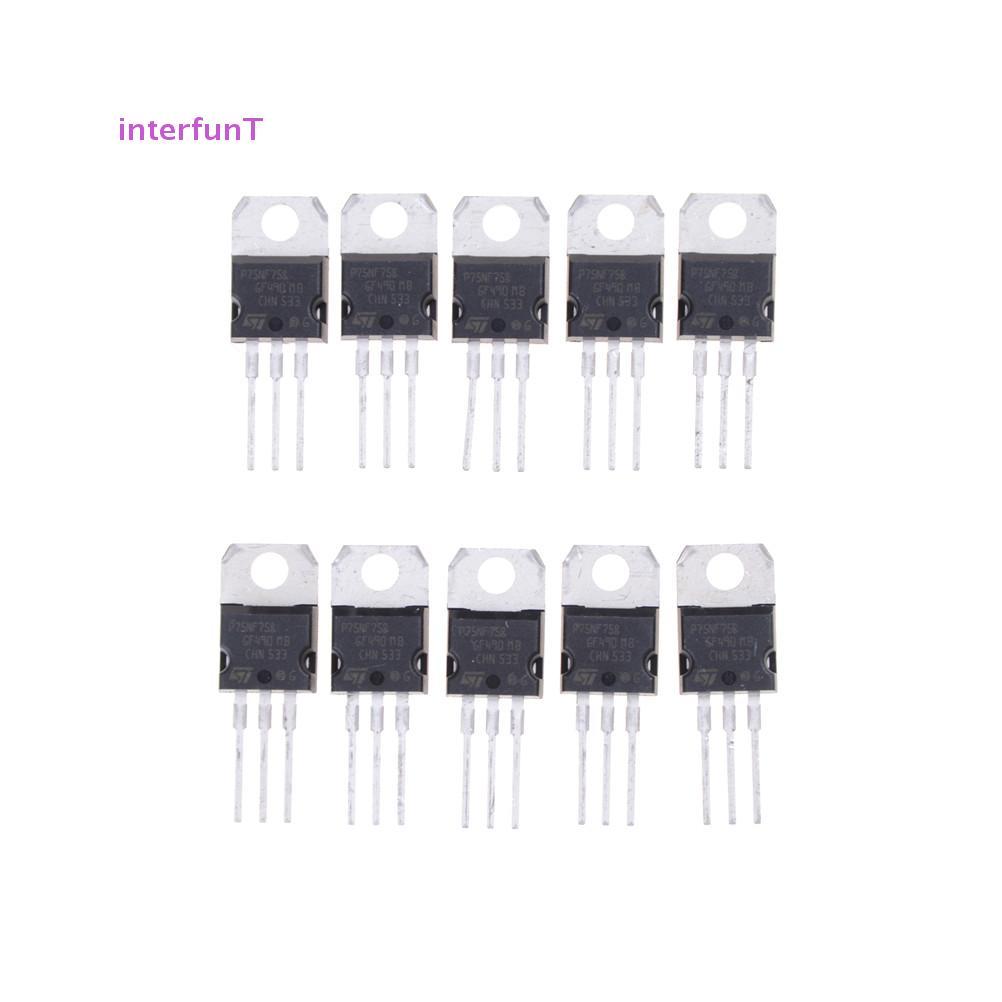 [InterfunT] 10 ชิ้น P75NF75 P75N75 STP75NF75 TO-220 ทรานซิสเตอร์ oril