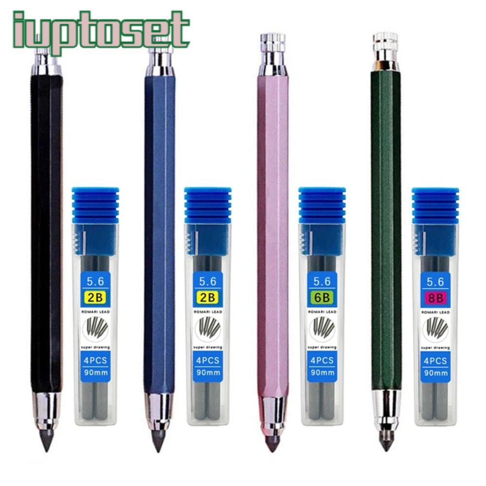 IUPTOSET ดินสอกด 5.6 มม.2B/4B/6B/8B ดินสอ Refill Sketch การออกแบบการ์ตูนการเขียนภาพวาดศิลปะ