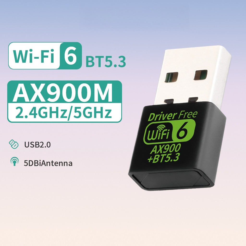AX900 WiFI 6 อะแดปเตอร์ USB บลูทูธ 5.3 การ์ดเครือข่ายไร้สาย Dual Band Driver ฟรี USB Dongle Wifi6 สํ