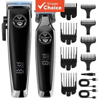HATTEKER ปัตตาเลี่ยนตัดผมสําหรับผู้ชาย ชุดอุปกรณ์ตัดผมไร้สาย…