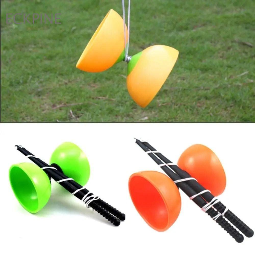 ECKPINE Yoyo Toy, Juggling Toy ชามหนัง Diabolo Yoyo, Great Present Plastic with Sticks Rope Thicken 