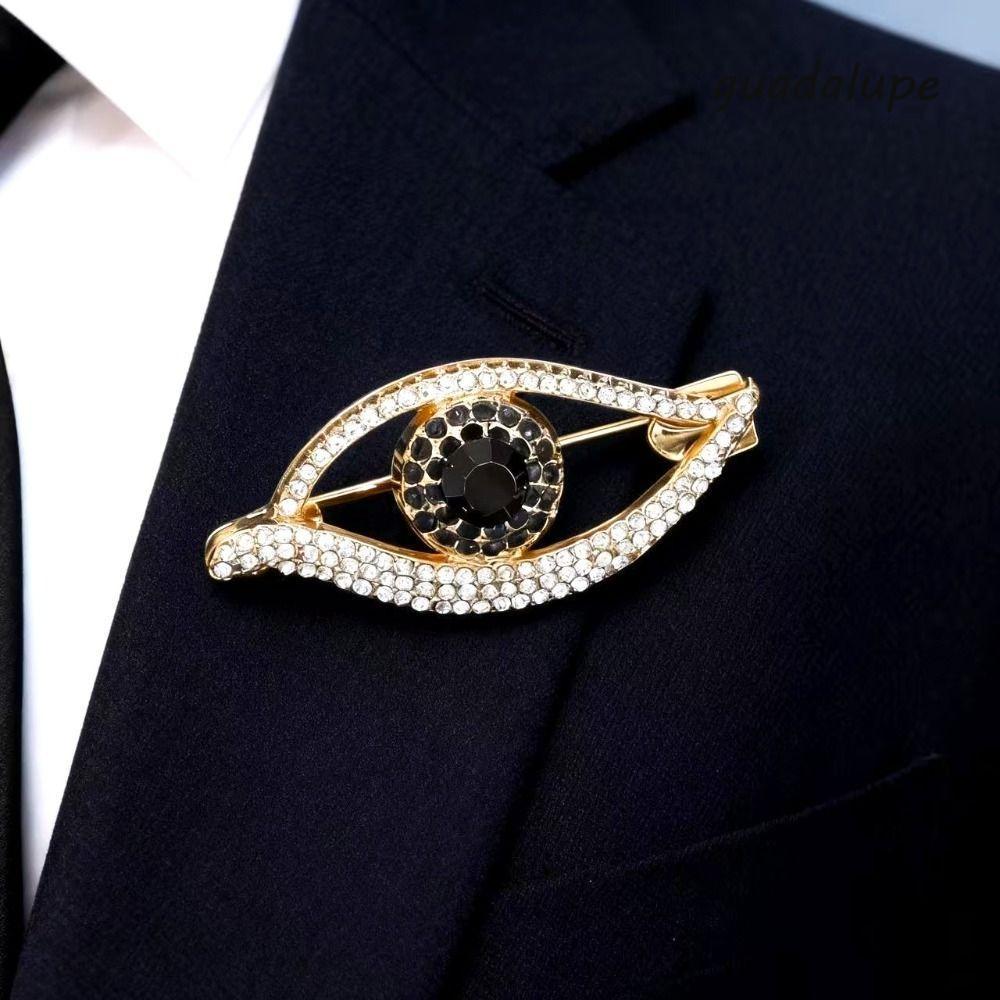 GUADALUPE1 Devil Eye เข็มกลัด Pin, ตกแต่งคริสตัลจี้ Rhinestone Eye เข็มกลัด, ที่ไม่ซ้ํากัน Luxury Ba