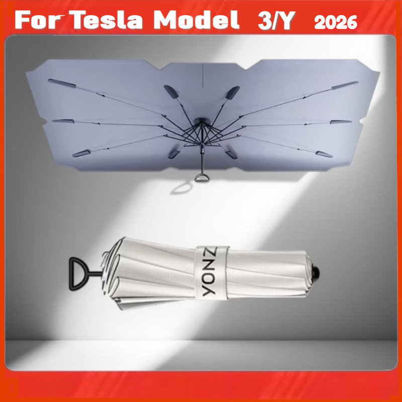 สําหรับ Tesla รุ่น 3 Highland / รุ่น Y/YL Juniper 2026 ด้านหน้ากระจกบังแดดฉนวนกันความร้อน Sun Protection